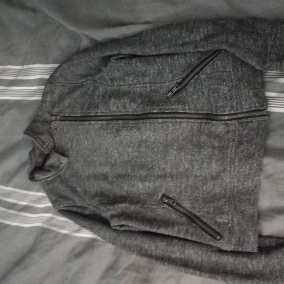 Fitted sweater jacket with assymettic zipper - XS - Picture 4 of 4